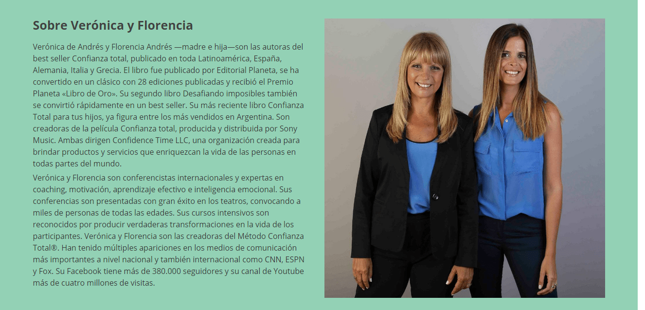 Curso Desafiando Imposibles Florencia y Verónica Andrés